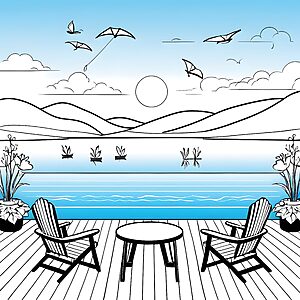 Bequeme Klappstühle auf der Terrasse für entspannte Erholungskünstler