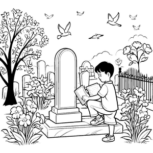 Geheimnisvolle Entdeckungen auf dem alten Friedhof Ausmalmotiv für wagemutige Geschichtsforscher