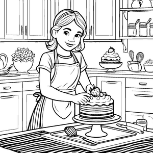 Leckereien verzieren mit frischen Früchten Malvorlage für kreative Küchenchefs