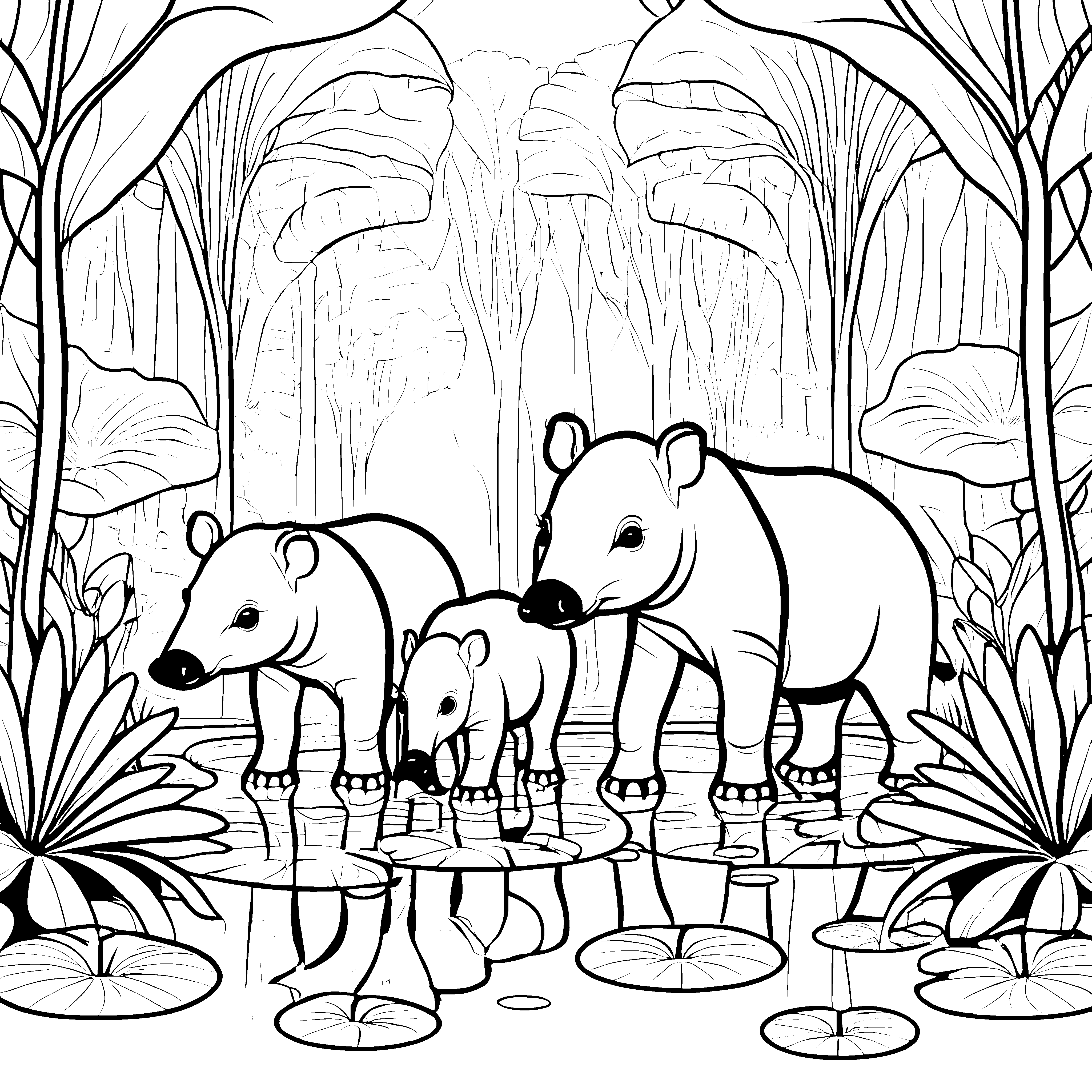 Tapir Jungtiere-Motiv