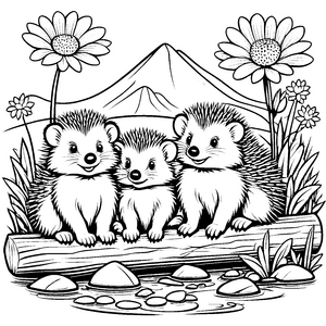 Stachelschwein-Babys-Motiv