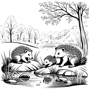 Stachelschwein-Babys-Motiv