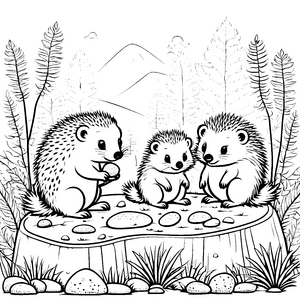 Stachelschwein-Babys-Motiv
