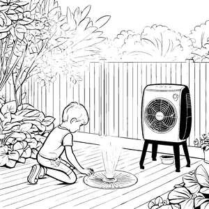 Kreative Klimaanlage für erfrischenden Spielspaß im Garten für kleine Abenteurer