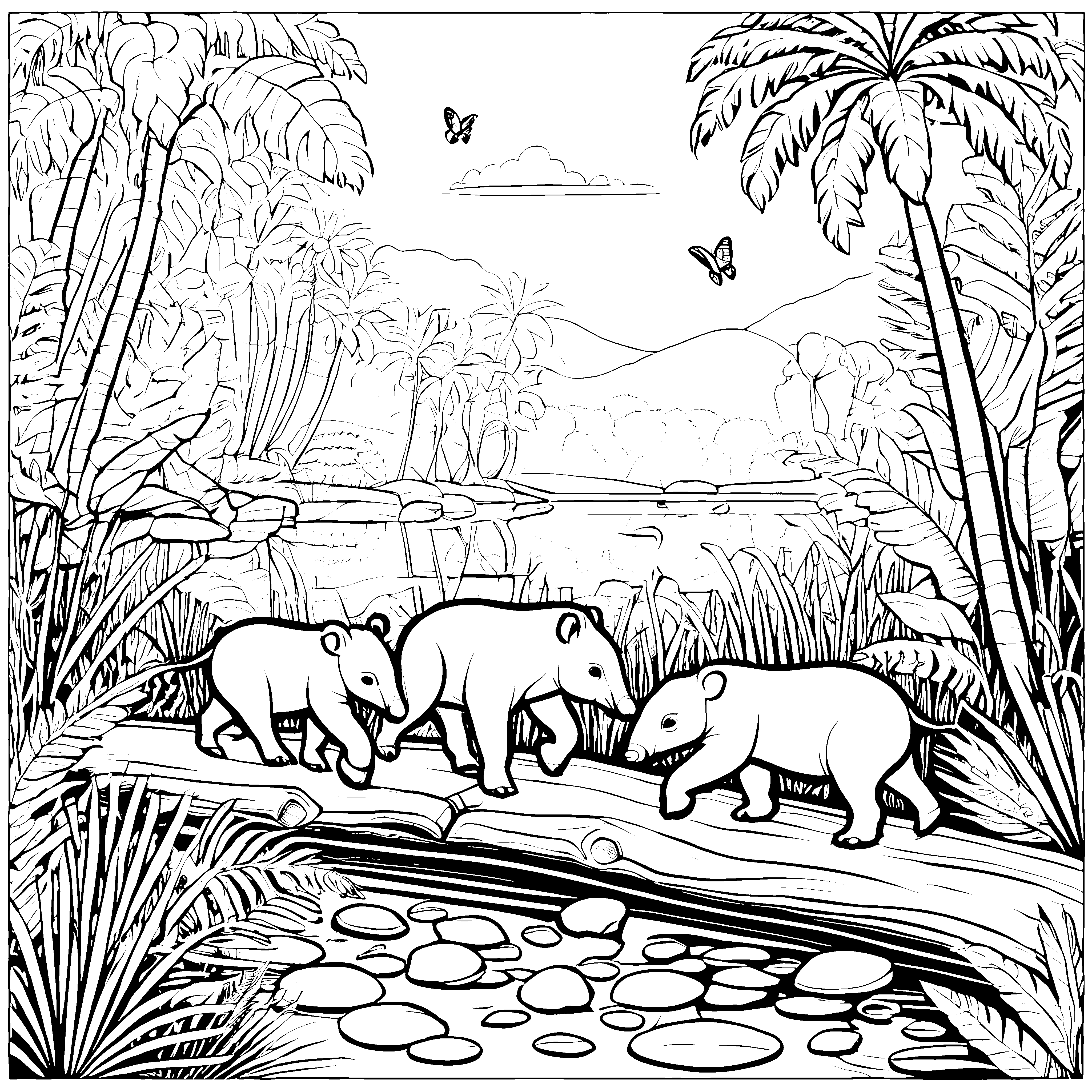 Tapir Jungtiere-Motiv
