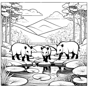 Tapir Jungtiere-Motiv