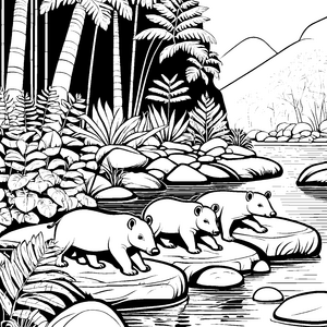 Tapir Jungtiere-Motiv