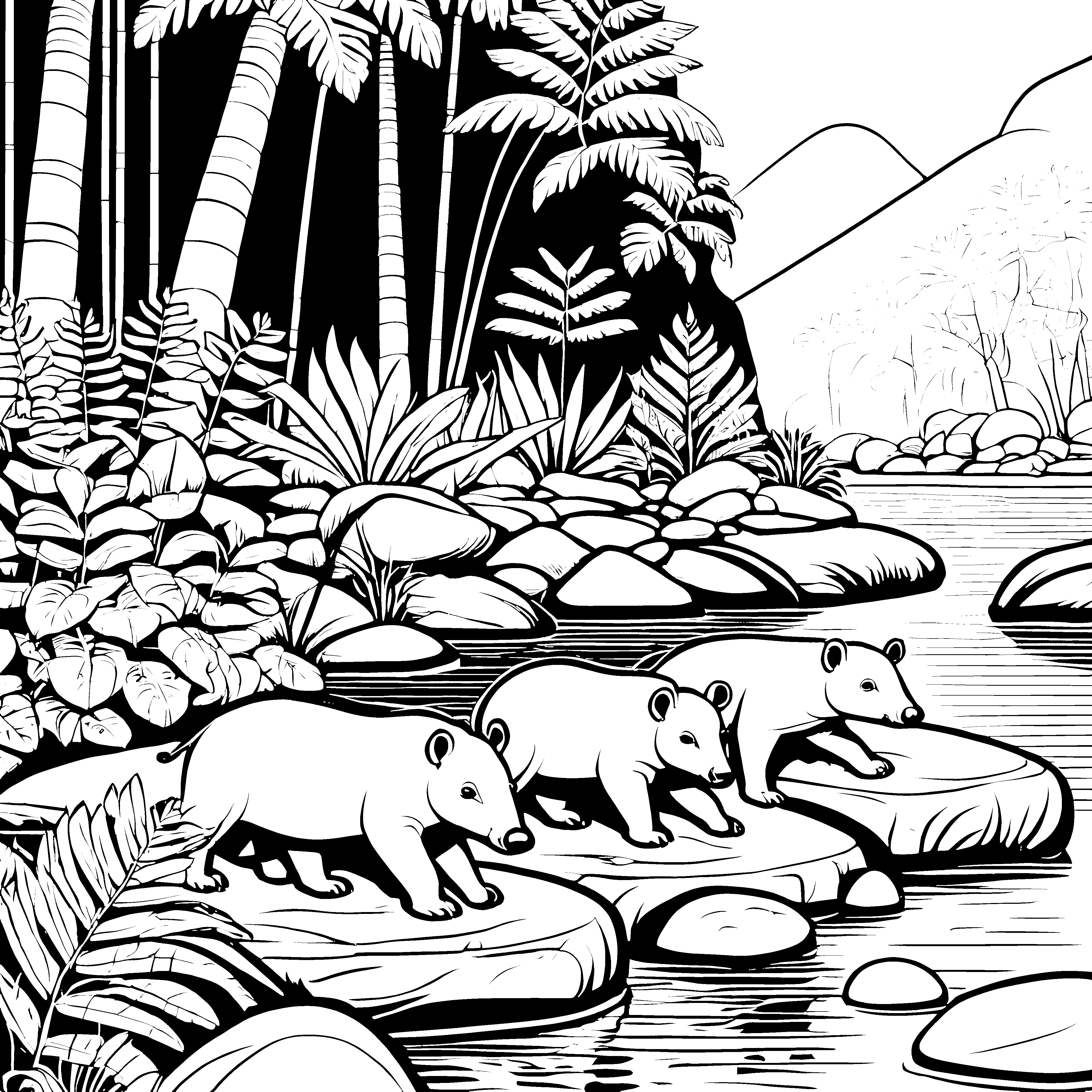 Tapir Jungtiere-Motiv