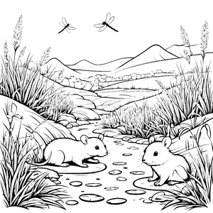 Niedliche Nacktmull Babys im sprudelnden Wasser Abenteuer für kleine Wasserratten