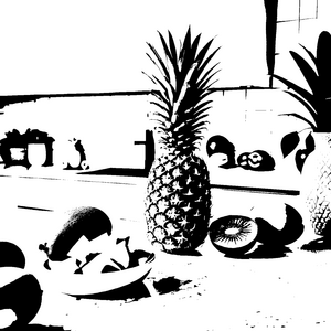 Spritzige Ananas mit frischem Obst Malvorlage für kreative Küchenchefs