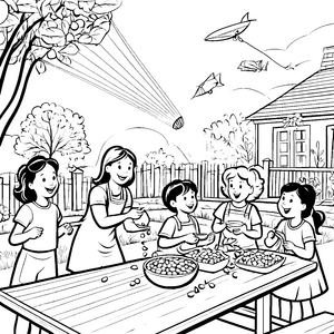 Schmackhafte Edamame-Festzeit im Garten Ausmalmotiv für kreative Genießer