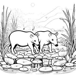 Tapir Jungtiere-Motiv