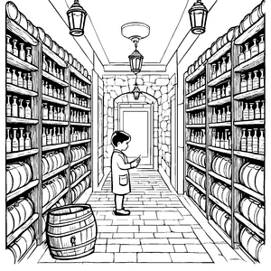 Faszinierende Apotheke voller geheimnisvoller Fläschchen Ausmalmotiv für neugierige Alchemisten