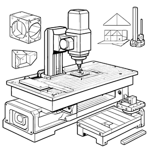 Detaillierte CNC-Fräse mit spannenden Formen Ausmalbild für talentierte Technikexperten