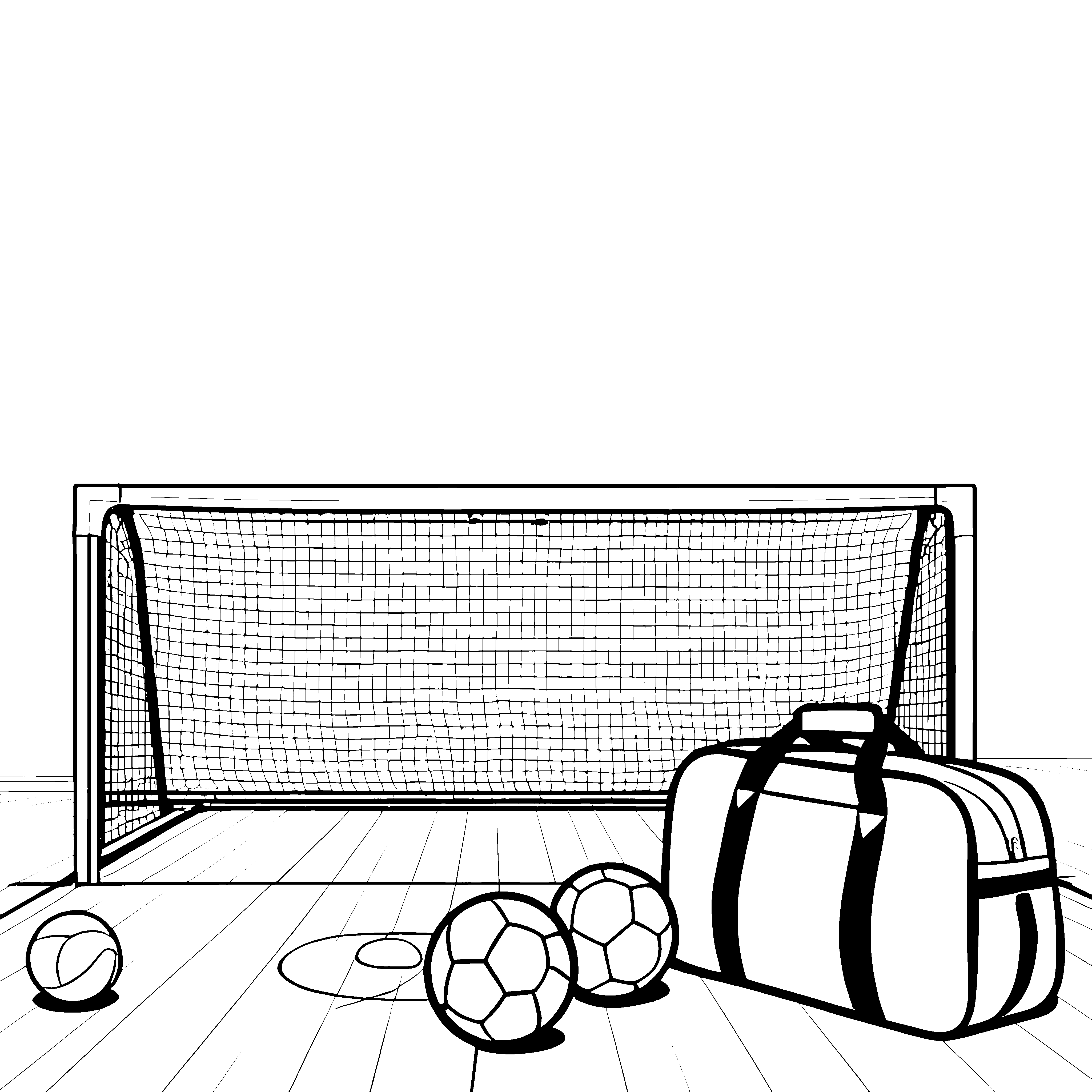 Fußballspaß mit bunten Bällen Malvorlage für flinke Talente