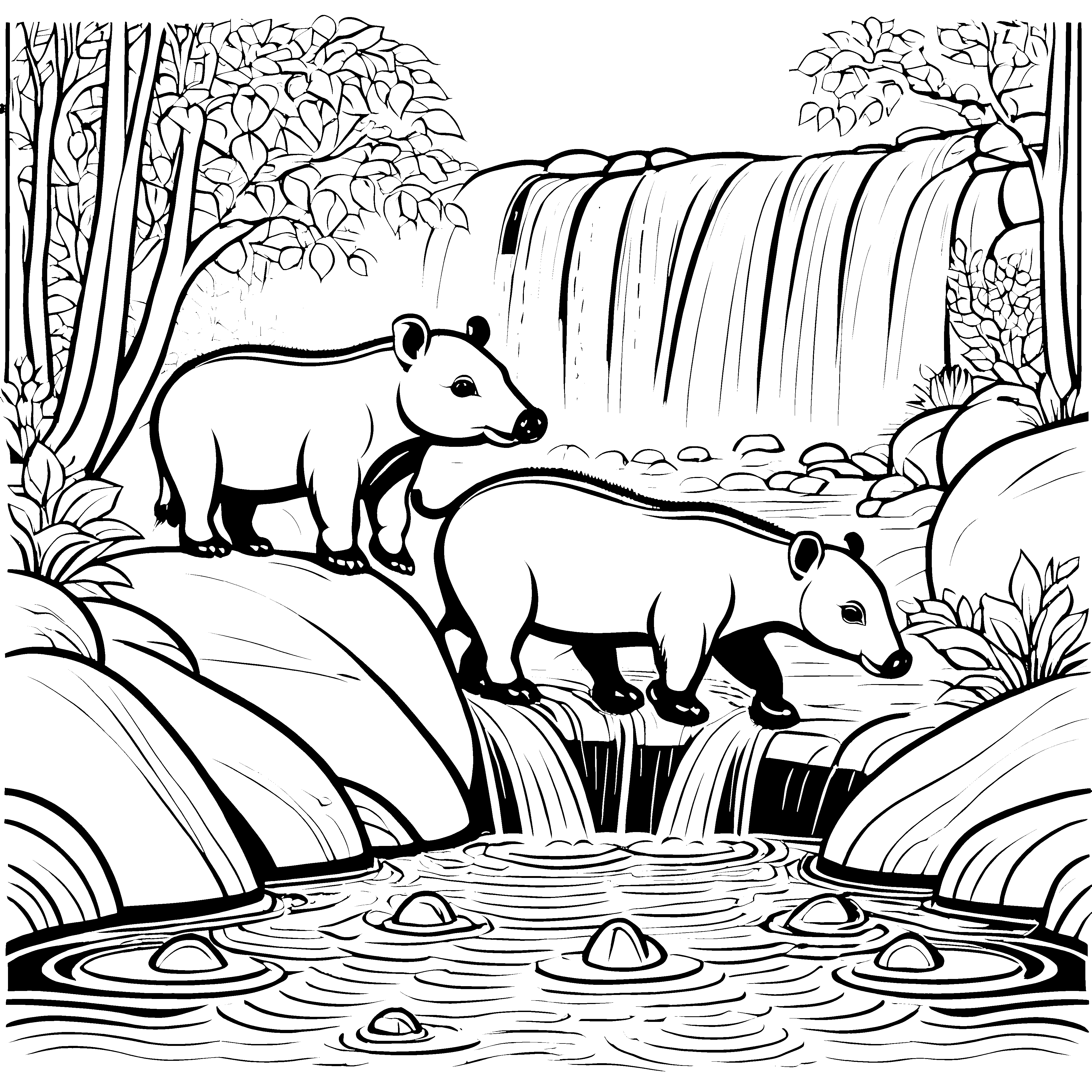 Tapir Jungtiere-Motiv
