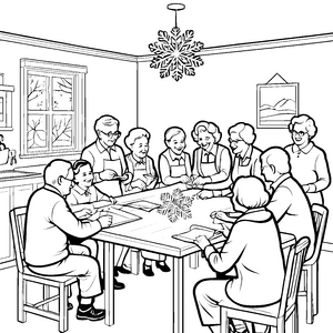 Weihnachtliches Basteln mit fröhlichen Senioren Malvorlage für kreative Herzen