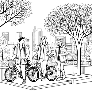 Stilvolle Herrenjackets im urbanen Lebensraum Ausmalvorlage für trendbewusste Abenteurer