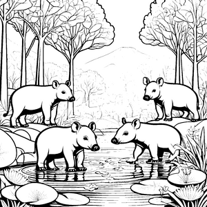 Tapir Jungtiere-Motiv