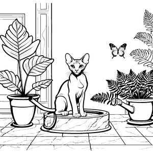 Sphynx Katzen-Motiv