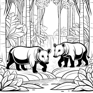 Tapir Jungtiere-Motiv
