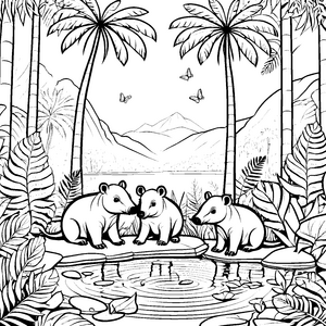 Tapir Jungtiere-Motiv