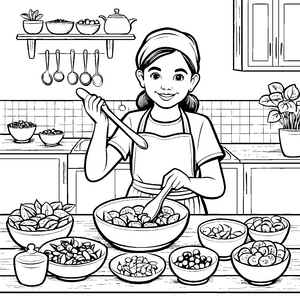 Leckere Malabarspinat-Feinschmecker-Bastelvorlage für neugierige Küchenchefs