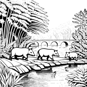 Tapir Jungtiere-Motiv
