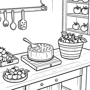 Leckere Käseplatte mit frischem Obst Bastelmotiv für kleine Gourmet-Liebhaber