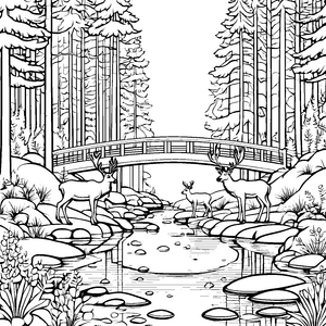 Majestätische Rehe am glitzernden Wasser Malvorlage für träumende Naturfreunde