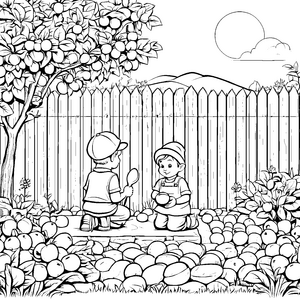 Fruchtiger Aprikosenzauber im Garten Ausmalbild für kleine Entdecker