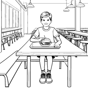 Köstlicher Hamburger auf dem Tisch Malvorlage für hungrige Entdecker