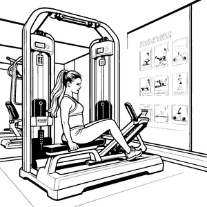 Powerful Beinpressen für starke Fitnessfreunde Malvorlage für sportliche Abenteurer