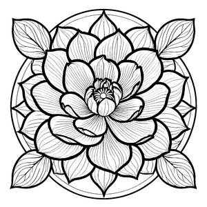 Bezauberndes Blumen-Mandala zum Ausmalen für fantasievolle Künstler