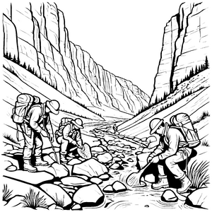 Faszinierende Entdeckungstour mit Eifrigem Geologen Ausmalbild für wissbegierige Naturforscher