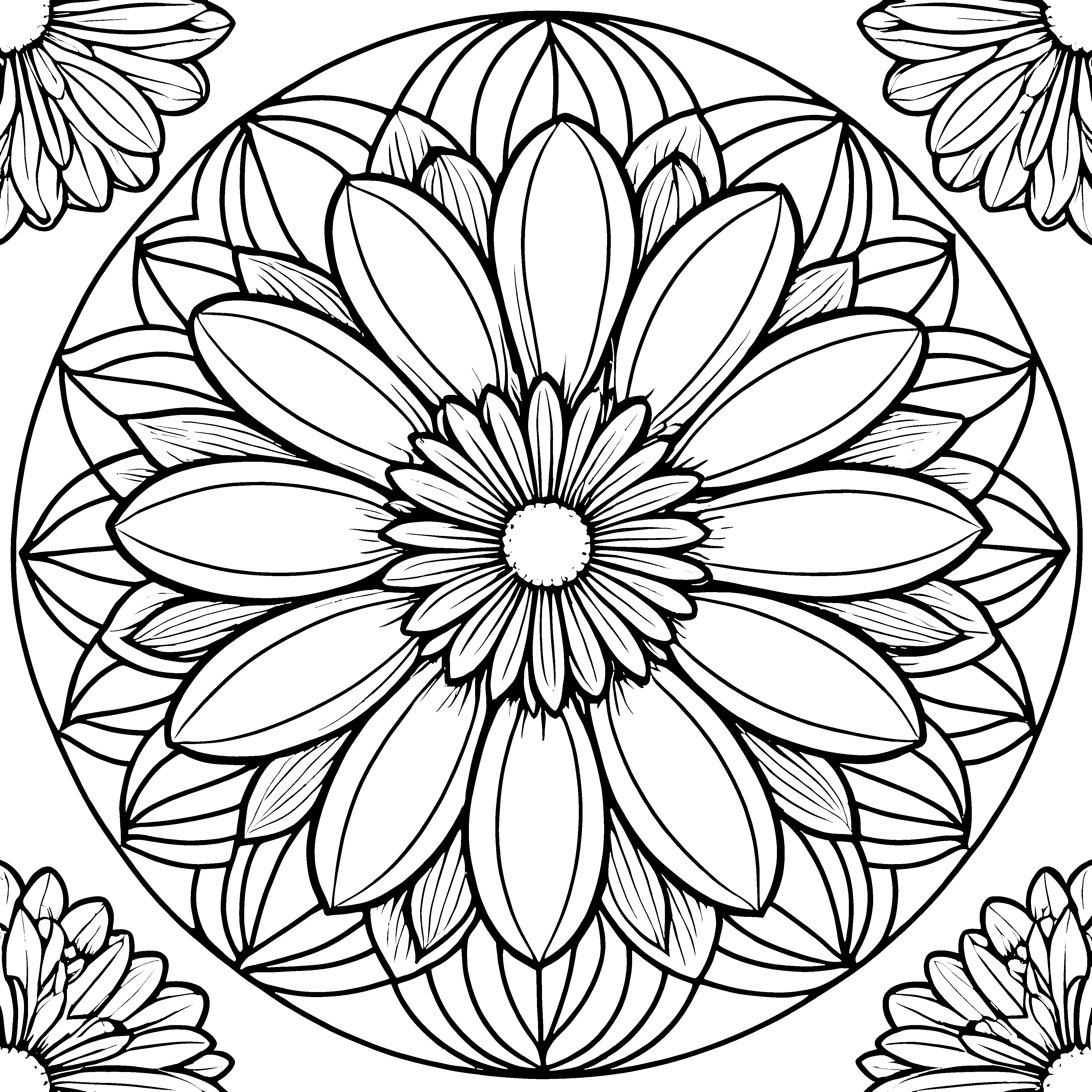 Bezauberndes Blumenmandala für fantasievolle Künstler