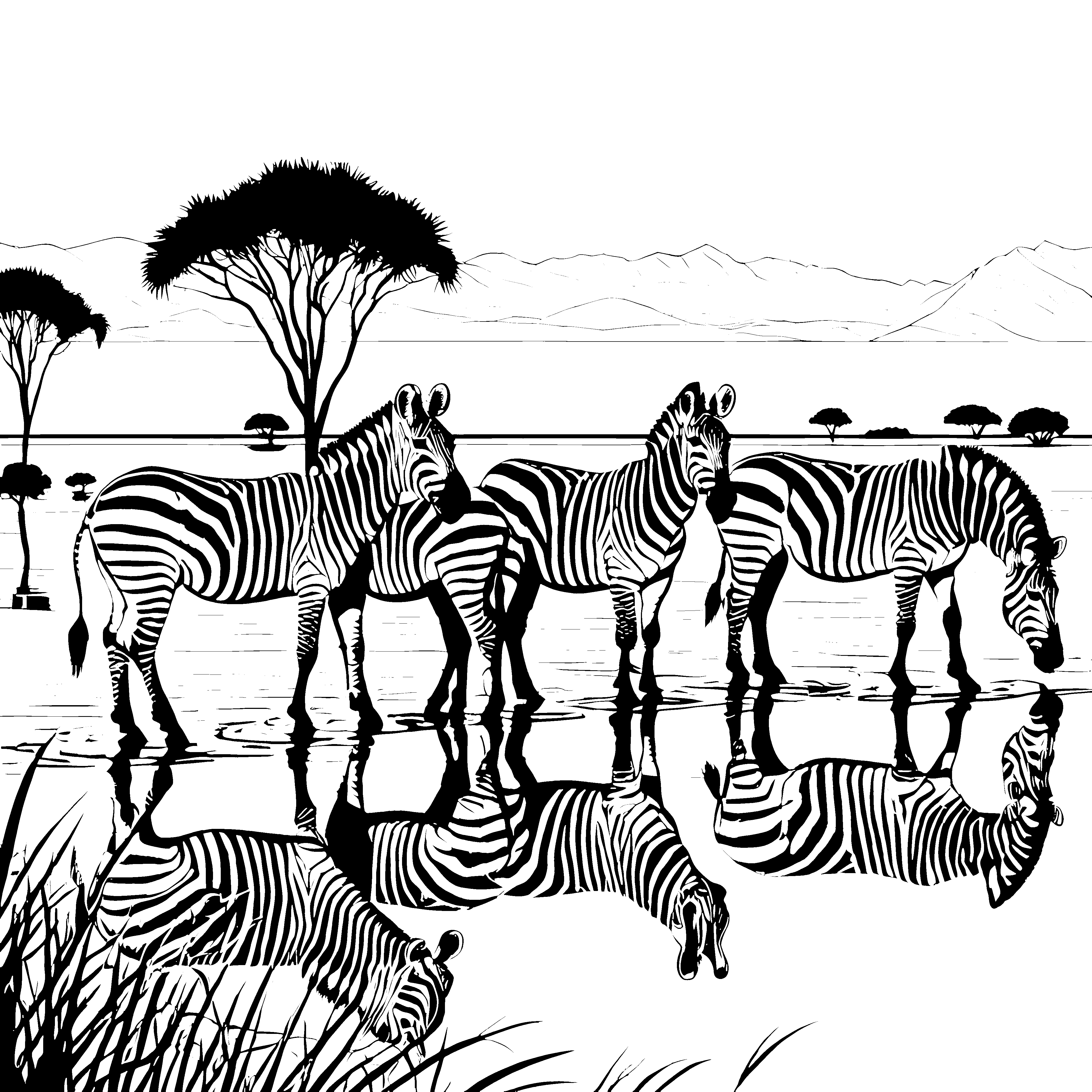 Bezaubernde Zebras am Wasser für kreative Naturentdecker