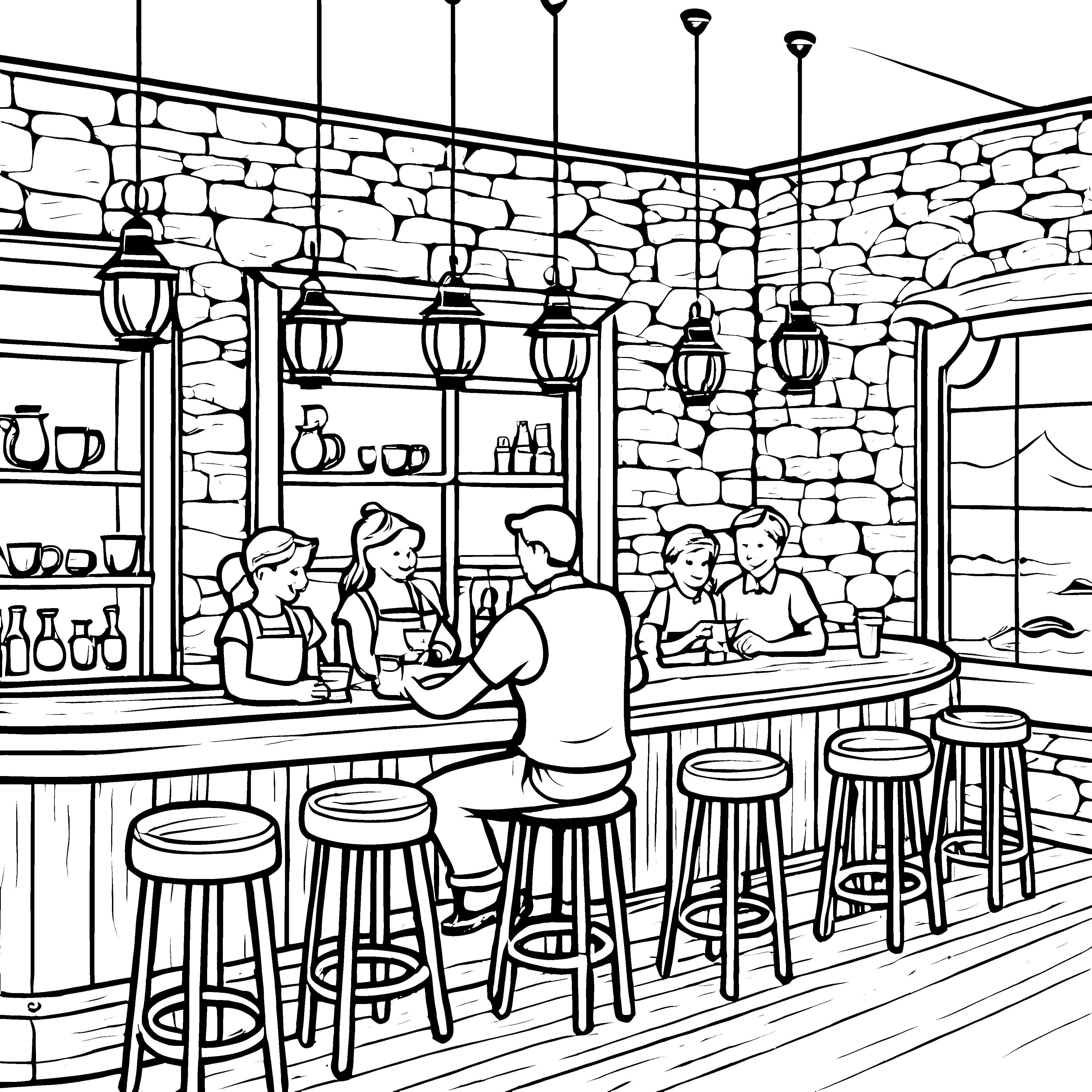 Leckerer Cocktail-Mix an der Bar Ausmalvorlage für fröhliche Genussfreunde
