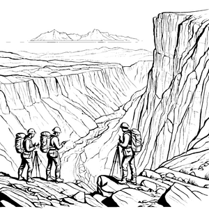Faszinierende Geologenexpedition an der Steilküste Malvorlage für neugierige Forscher