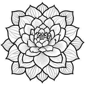 Bezauberndes Blumenmandala mit filigranen Mustern Ausmalbild für kreative Naturfreunde