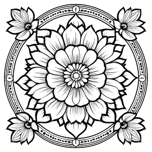 Bezauberndes Blumen-Mandala Ausmalmotiv für fantasievolle Künstler