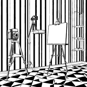 Kreative Fotostudios mit beeindruckender Kulisse Ausmalvorlage für talentierte Künstler