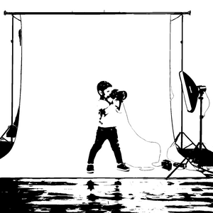 Kreativer Fotograf mit spannender Kamera Ausmalmotiv für junge Talente