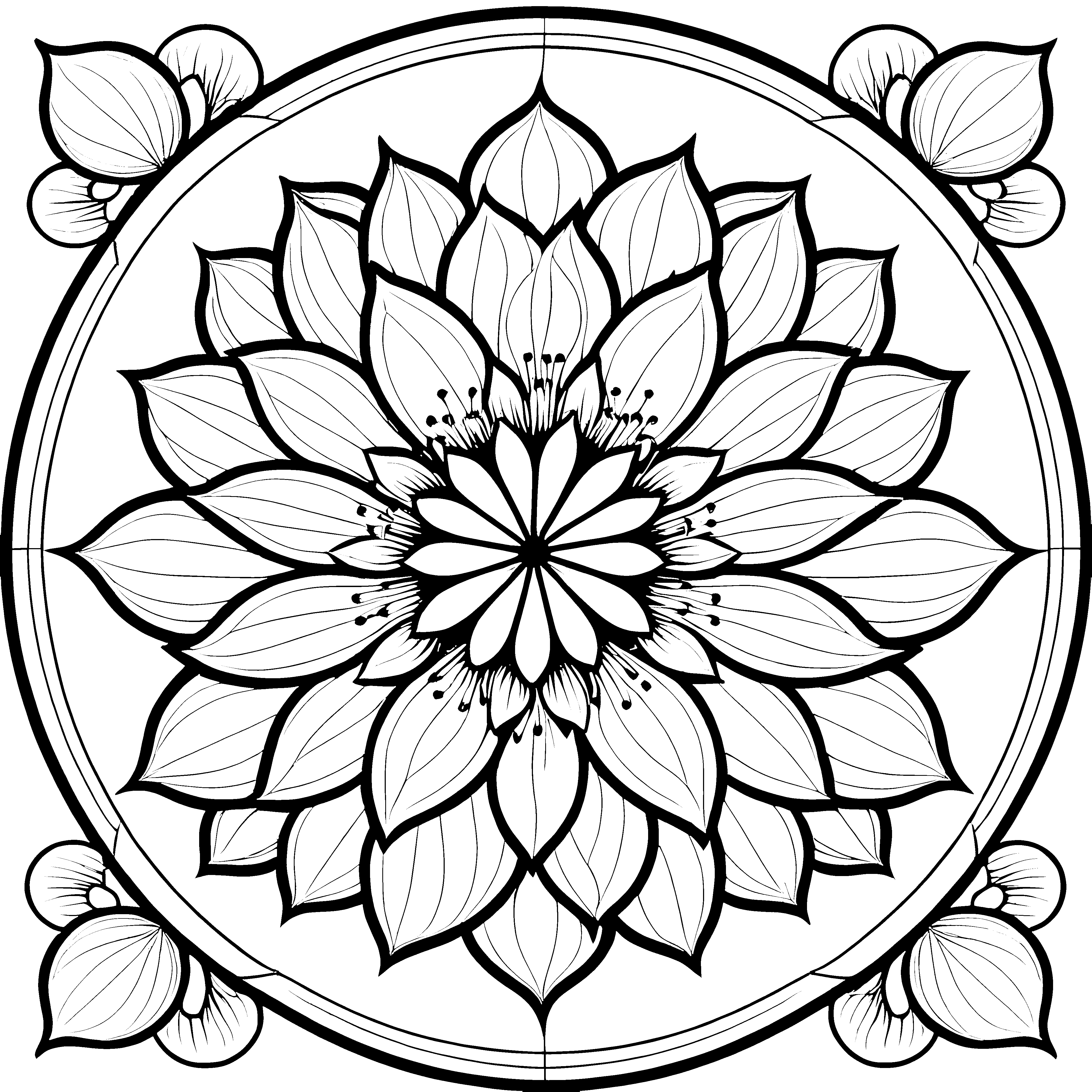Zauberhaftes Blumen-Mandala für fantasievolle Künstler