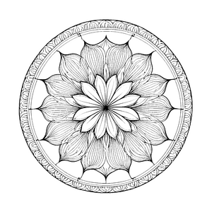 Faszinierendes Blumen-Mandala mit kreativen Mustern Ausmalbild für fantasievolle Künstler
