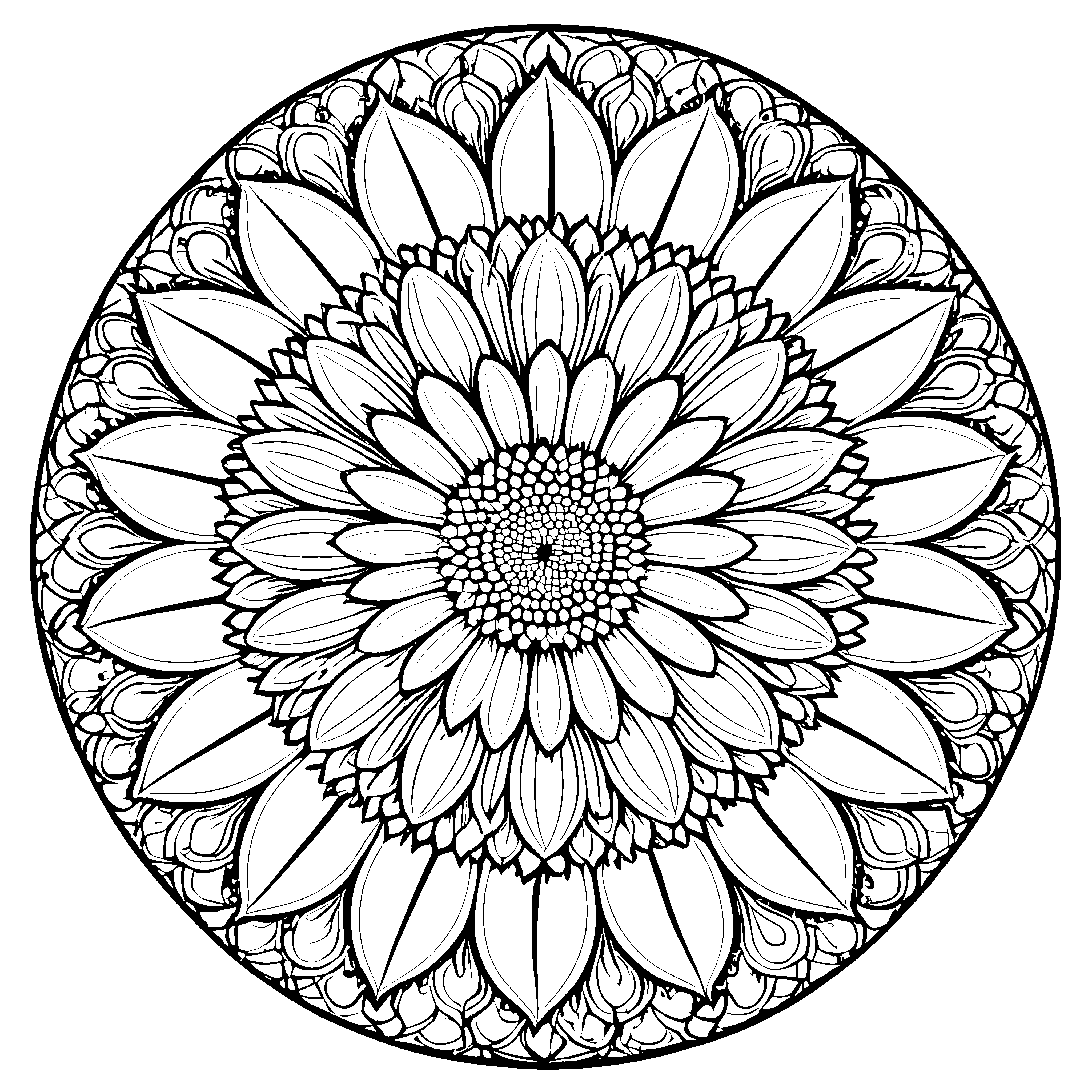 Strahlendes Blumen-Mandala für fantasievolle Künstler