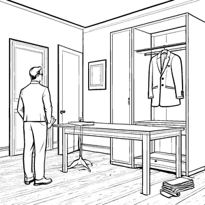 Stilvoller Schneider mit elegantem Anzug Bastelmotiv für kreative Designer