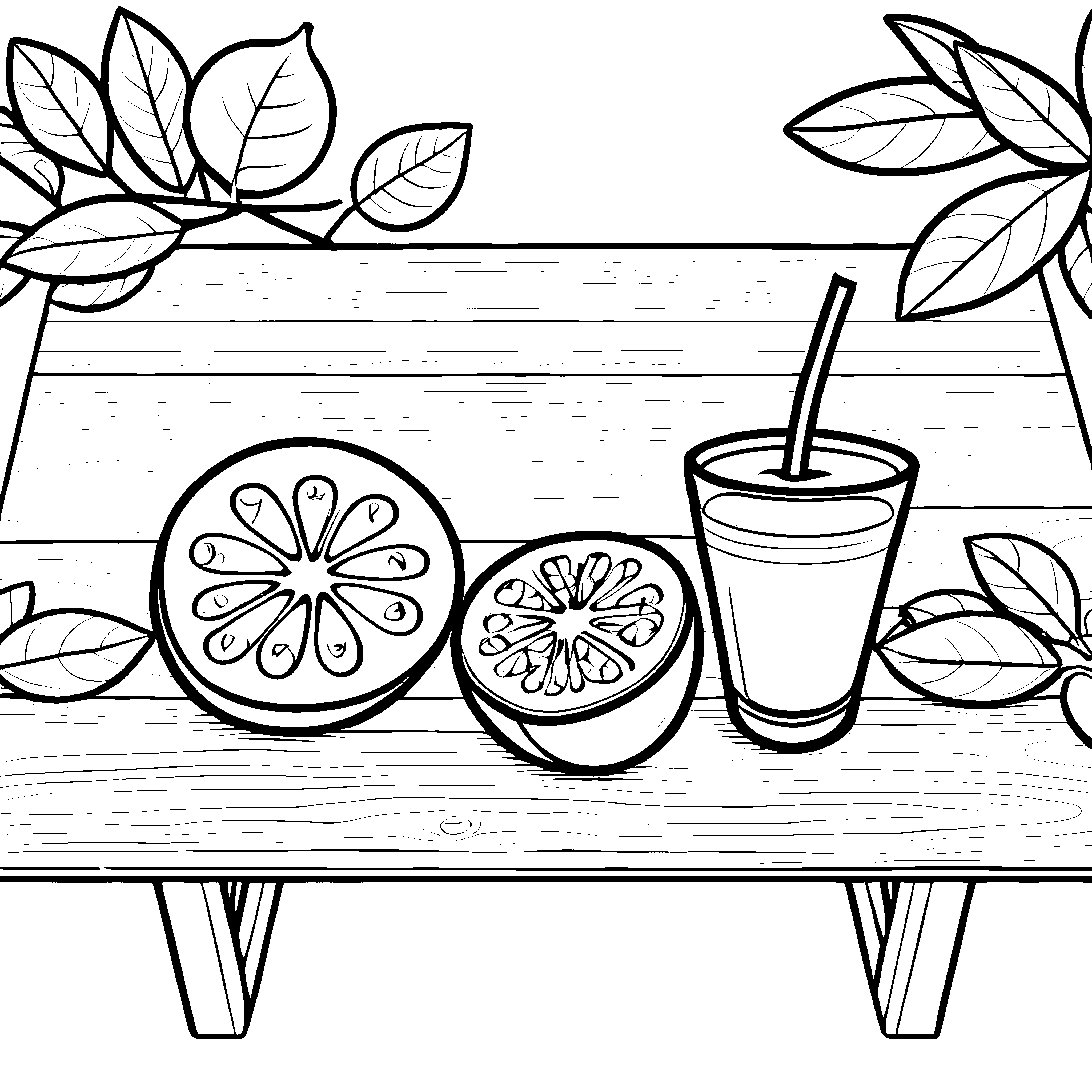 Malspaß mit Maracuja: Fruchtstücke und Ranken zum Ausmalen