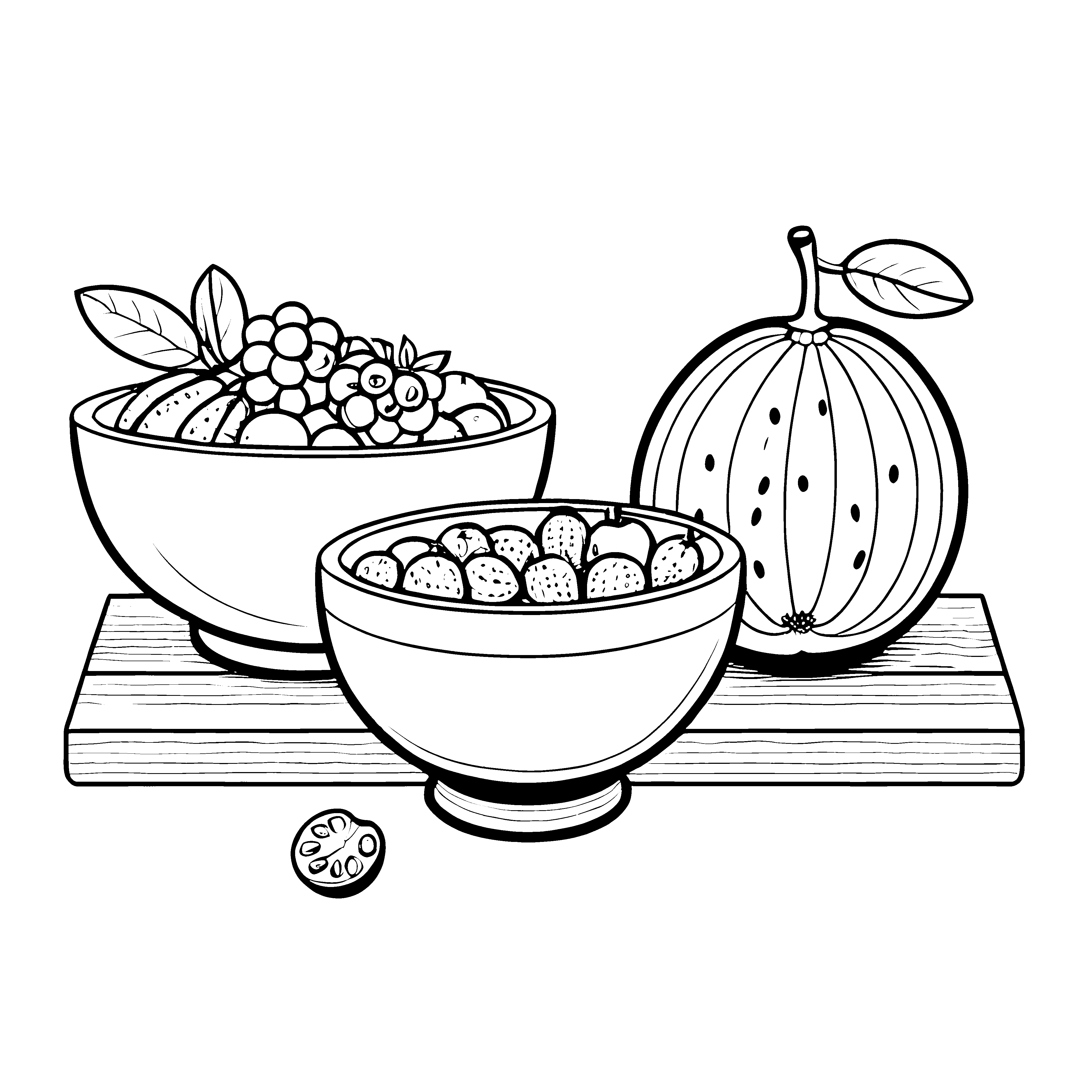 Maracuja und Beeren: Ein süßes Ausmalspiel für Kinder
