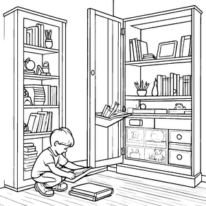 Im Kinderzimmer: Schränke und Regale ausmalen mit Büchern